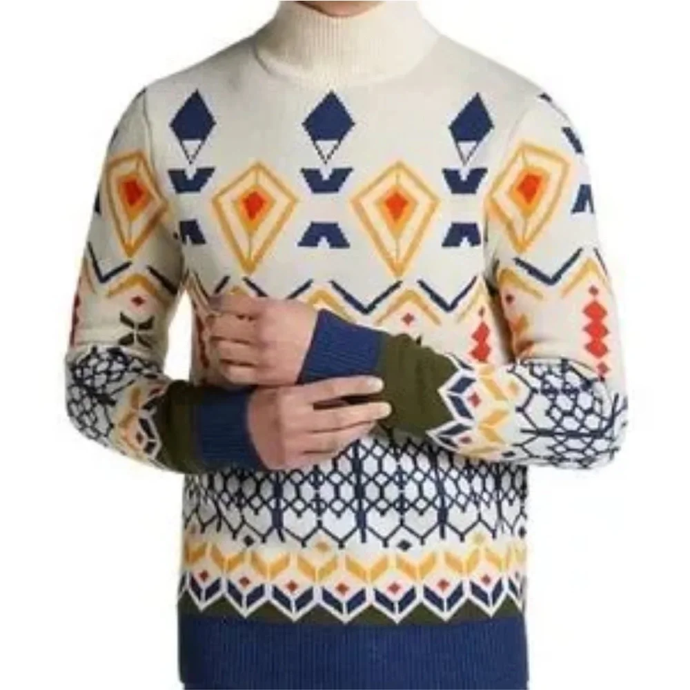 Paisley & Gray Slim Fit Wool Blend Aspen Geometric Pattern‎ Sweater. Size XL.